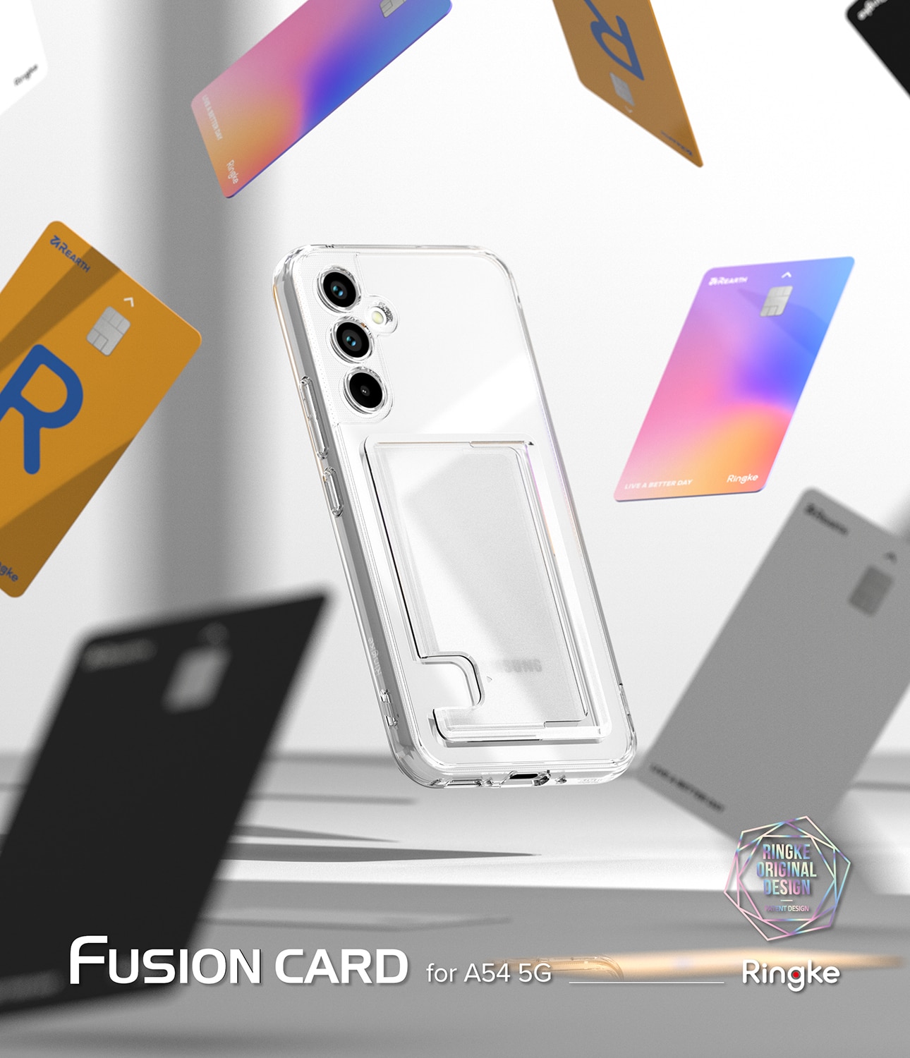 Funda Fusion Card Samsung Galaxy A54 transparente