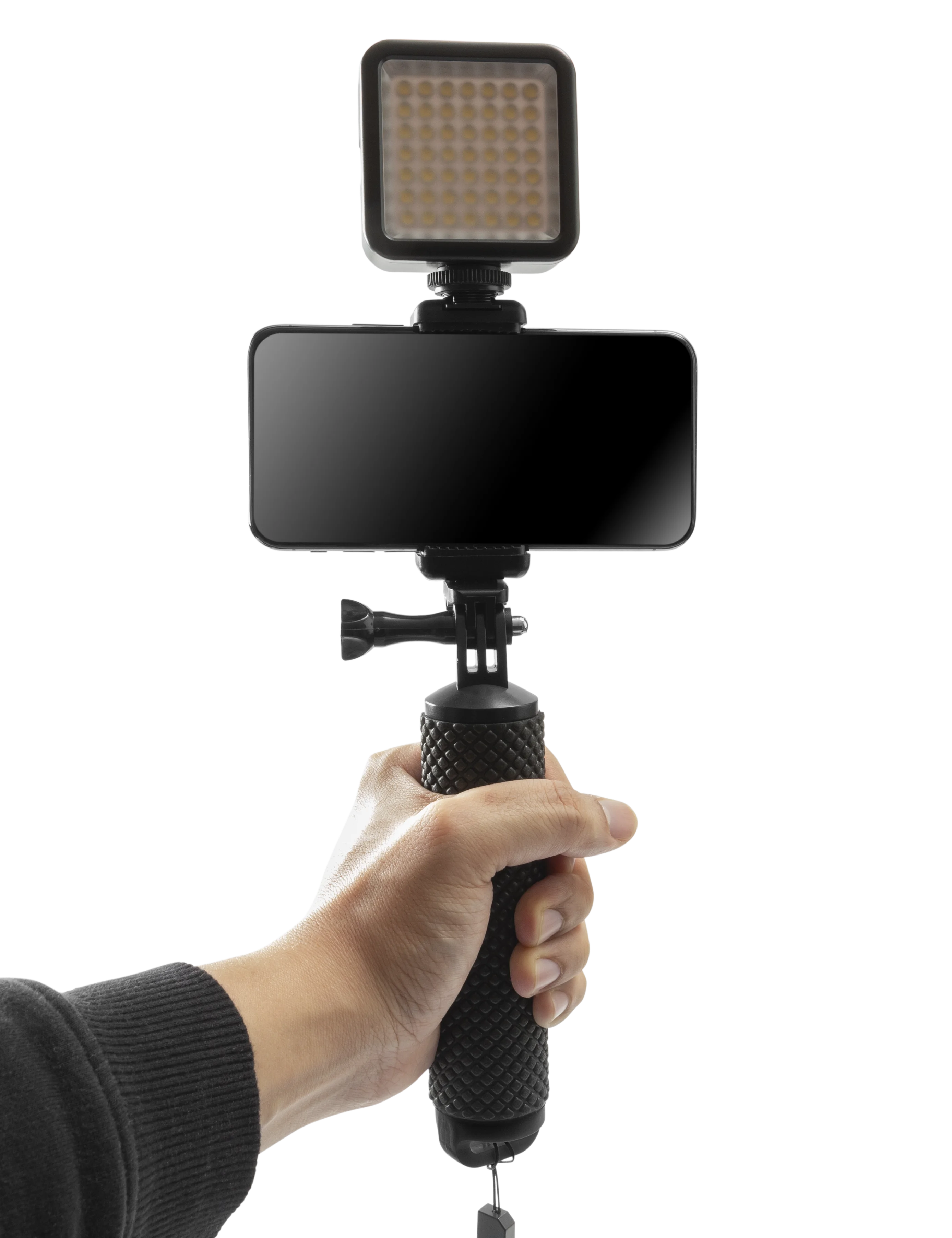 Selfie Stick con iluminación LED, negro