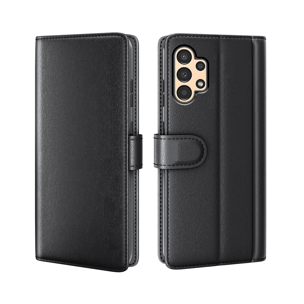 Funda de cuero genuino Samsung Galaxy A13, Negro