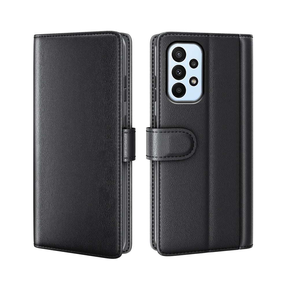 Funda de cuero genuino Samsung Galaxy A23, Negro