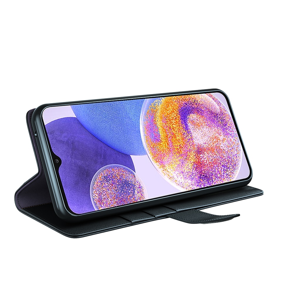Funda de cuero genuino Samsung Galaxy A23, negro