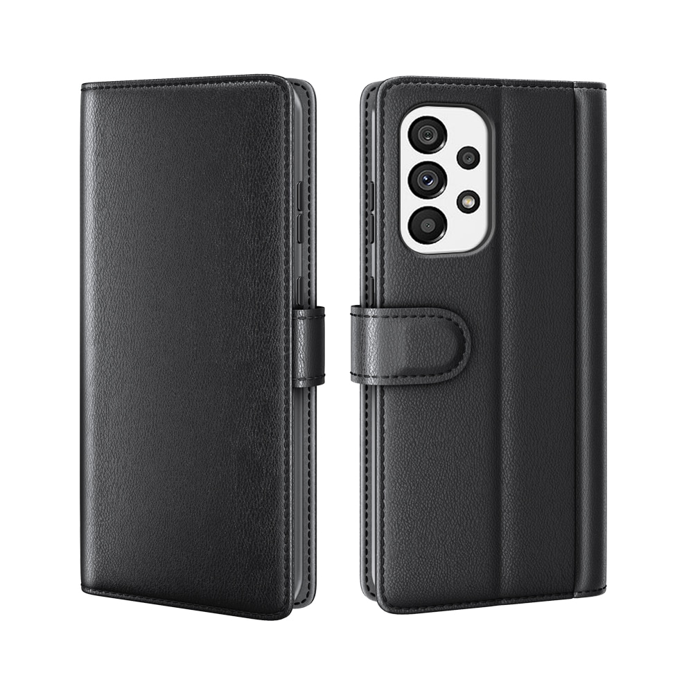 Funda de cuero genuino Samsung Galaxy A33, Negro