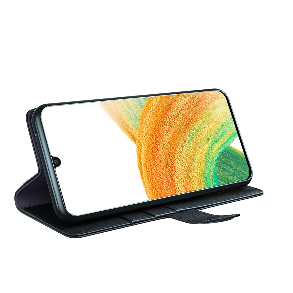 Funda de cuero genuino Samsung Galaxy A33, Negro