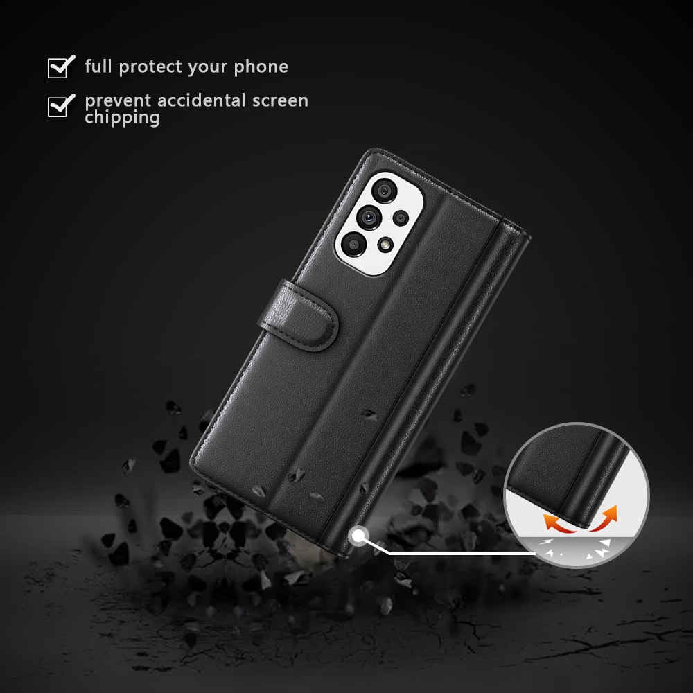 Funda de cuero genuino Samsung Galaxy A33, Negro