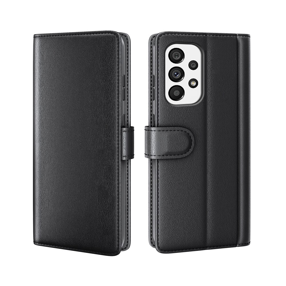 Funda de cuero genuino Samsung Galaxy A53, Negro