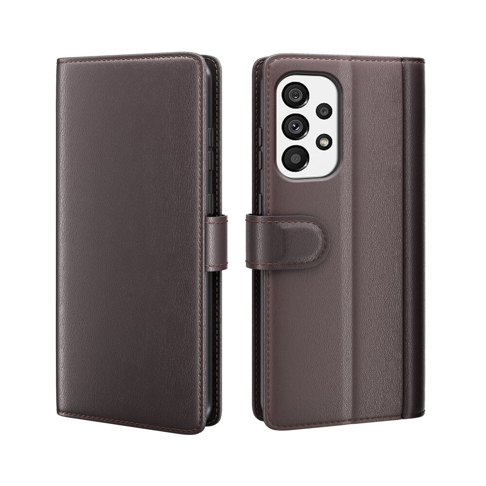 Funda de cuero genuino Samsung Galaxy A53, Marrón