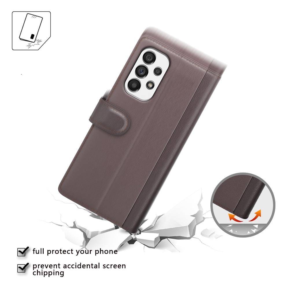 Funda de cuero genuino Samsung Galaxy A53, Marrón