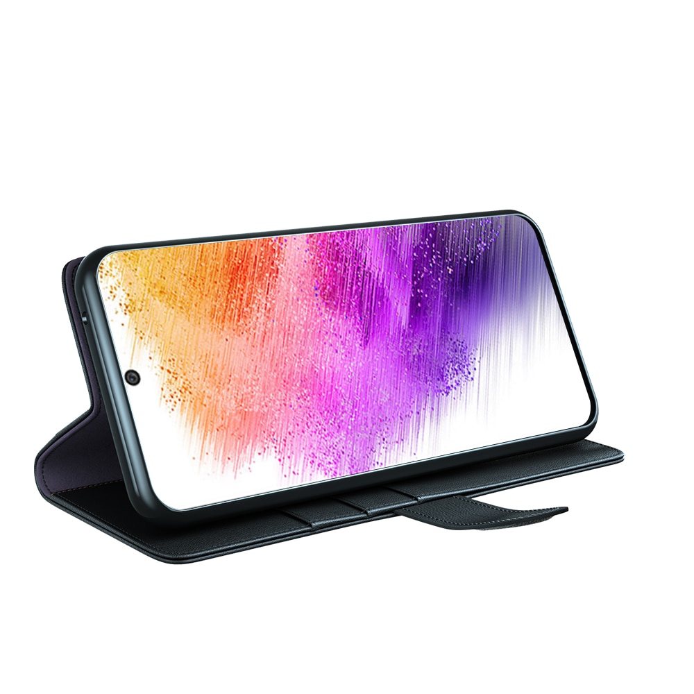 Funda de cuero genuino Samsung Galaxy A73 5G, negro