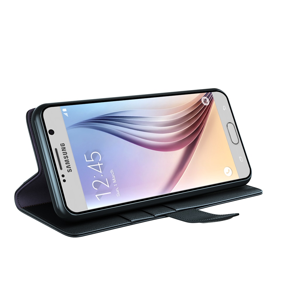Funda de cuero genuino Samsung Galaxy S6 Edge, Negro