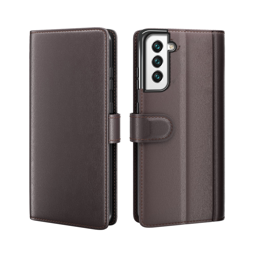 Funda de cuero genuino Samsung Galaxy S22, Marrón