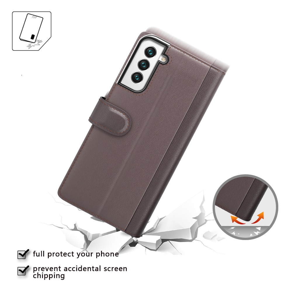 Funda de cuero genuino Samsung Galaxy S22, Marrón