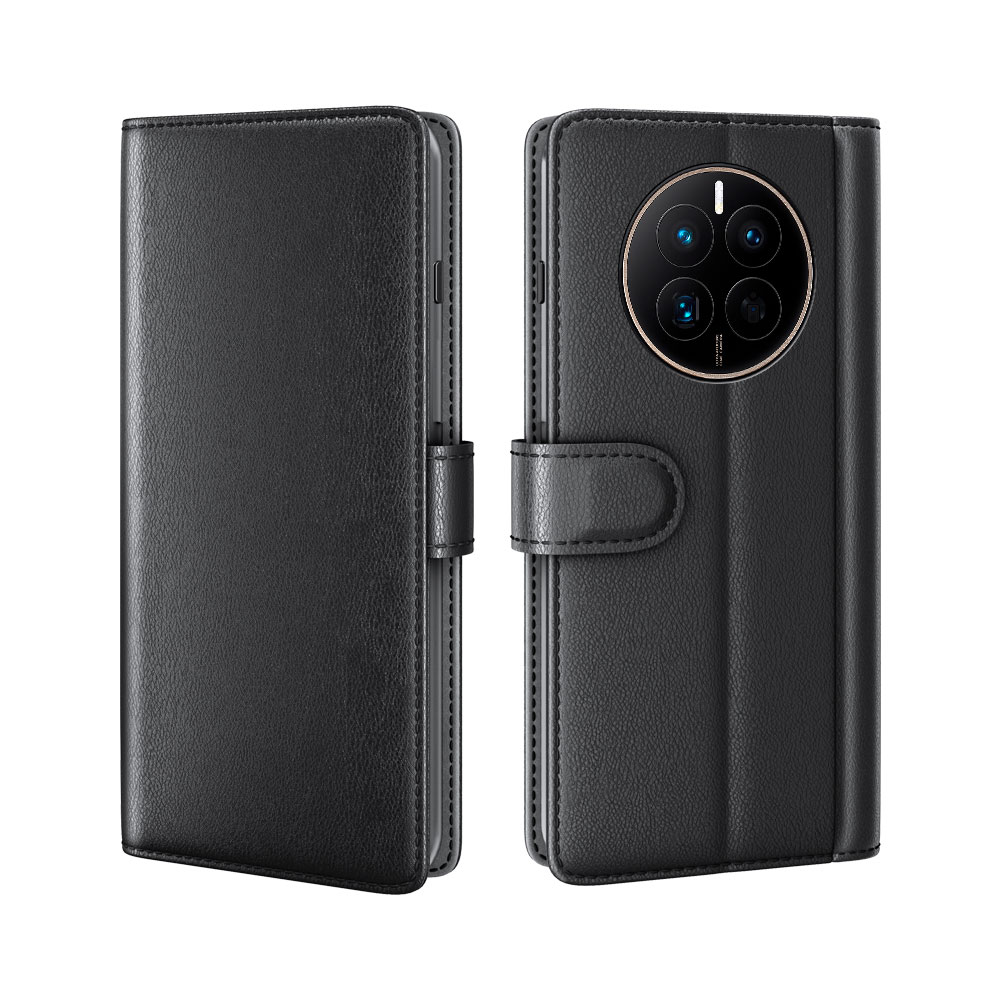Funda de cuero genuino Huawei Mate 50, Negro