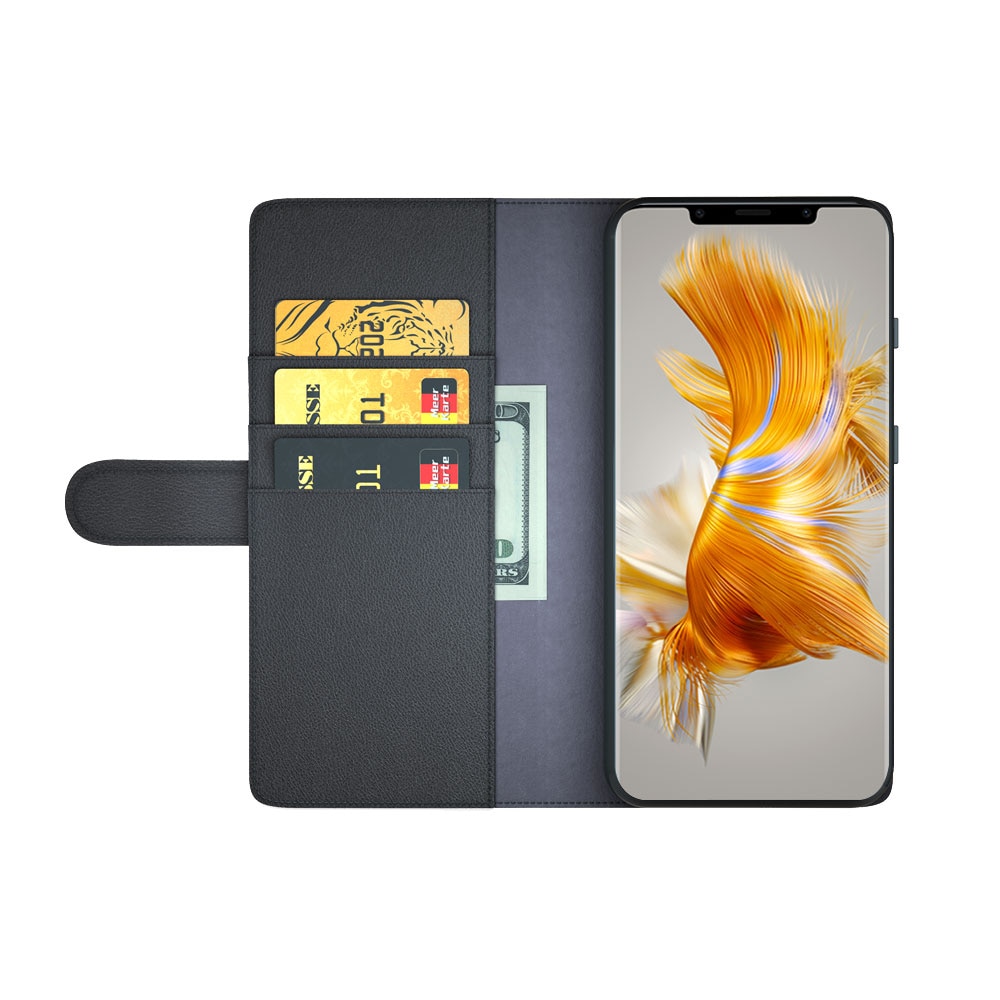 Funda de cuero genuino Huawei Mate 50, Negro