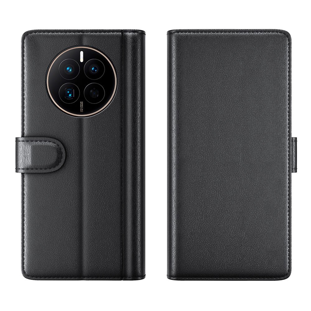 Funda de cuero genuino Huawei Mate 50, Negro