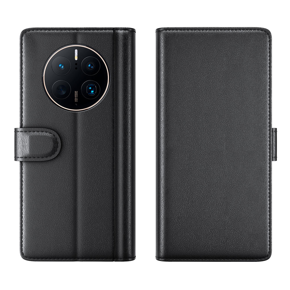Funda de cuero genuino Huawei Mate 50 Pro, Negro