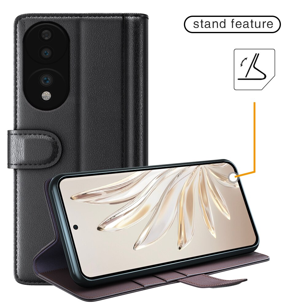 Funda de cuero genuino  Honor 70, Negro