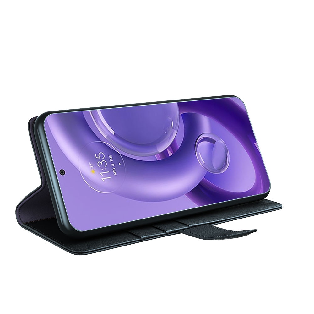 Funda de cuero genuino Motorola Edge 30 Neo, Negro
