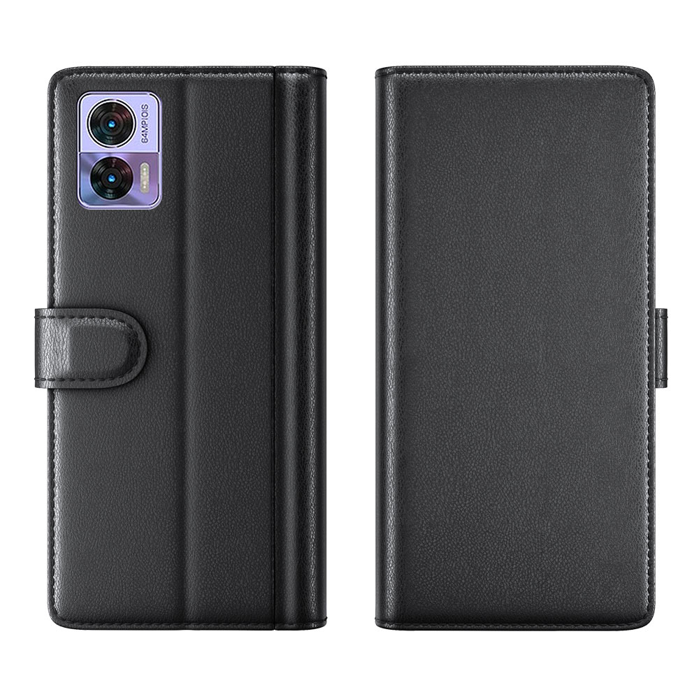 Funda de cuero genuino Motorola Edge 30 Neo, Negro