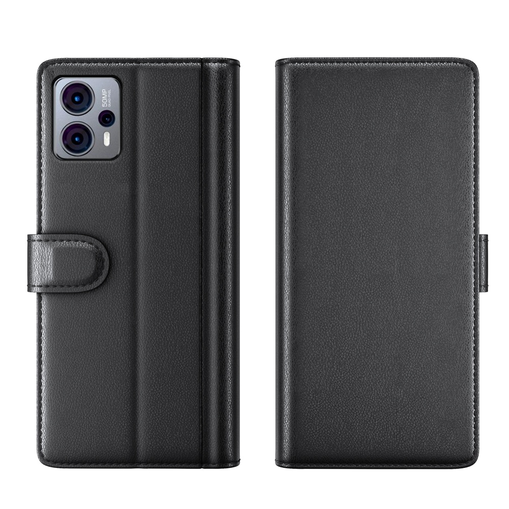Funda de cuero genuino Motorola Moto G23, Negro
