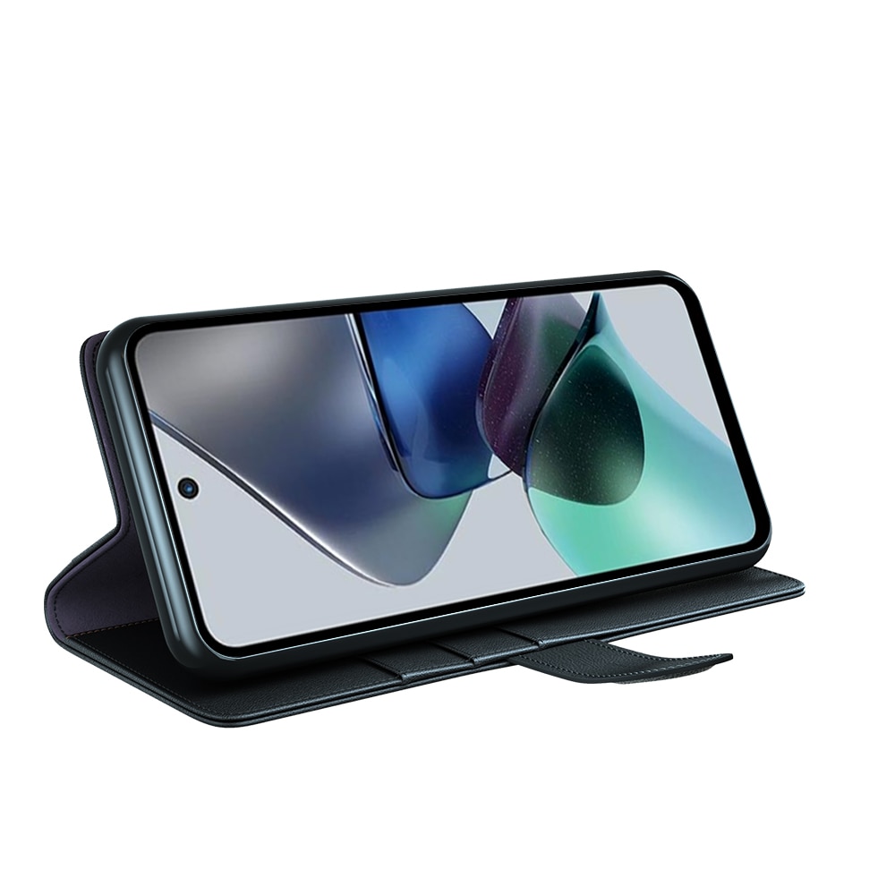 Funda de cuero genuino Motorola Moto G23, Negro