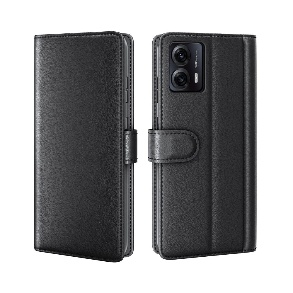 Funda de cuero genuino Motorola Moto G53, negro