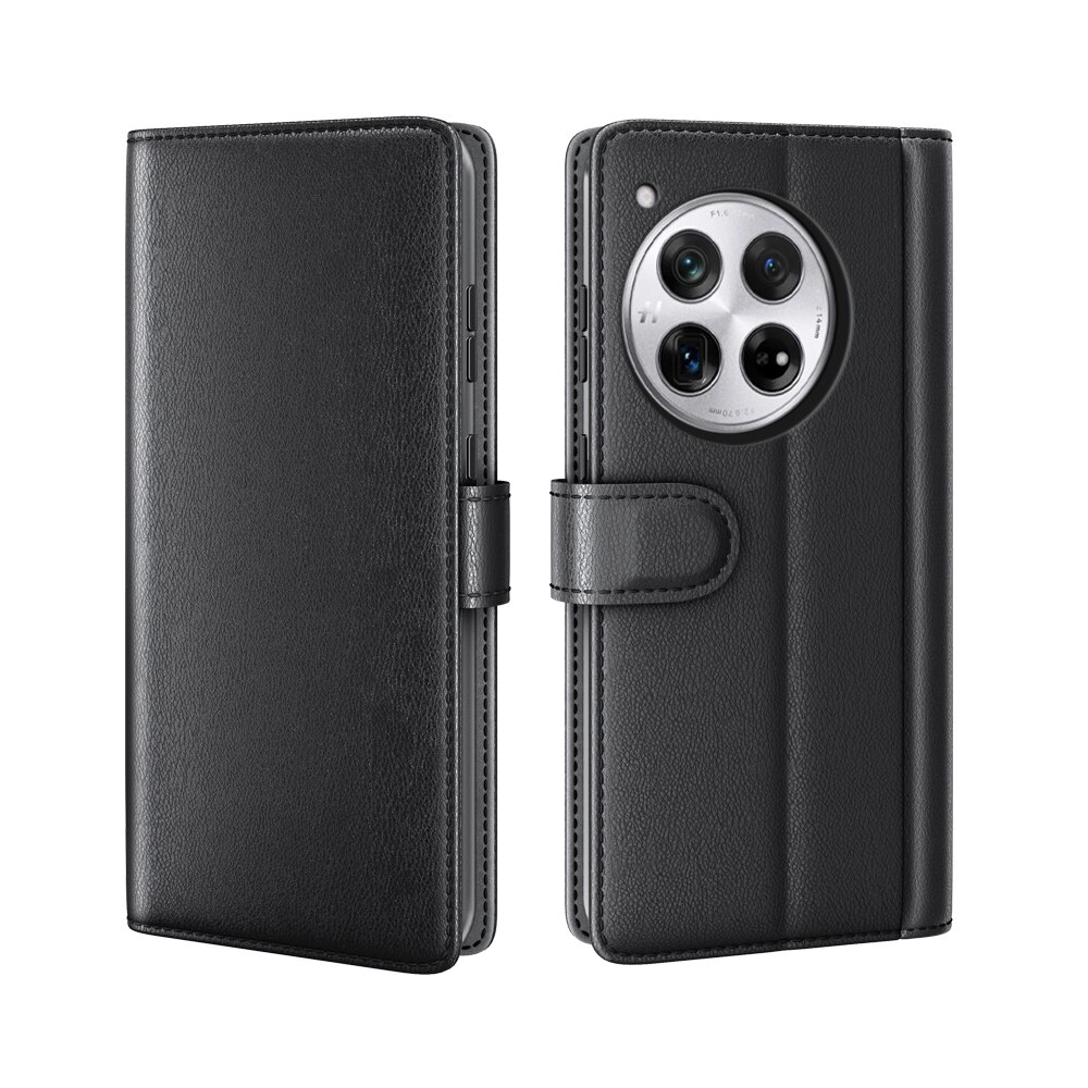 Funda de cuero genuino  OnePlus 12, Negro