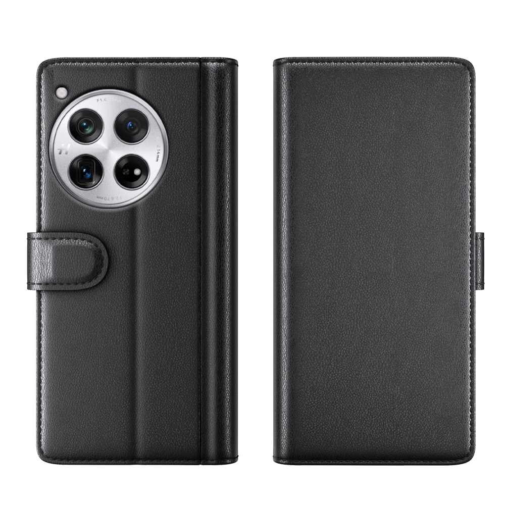 Funda de cuero genuino  OnePlus 12, Negro