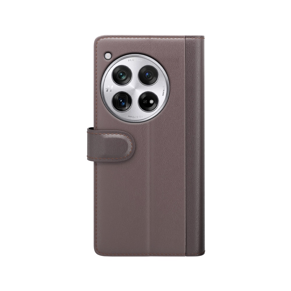 Funda de cuero genuino OnePlus 12, marrón