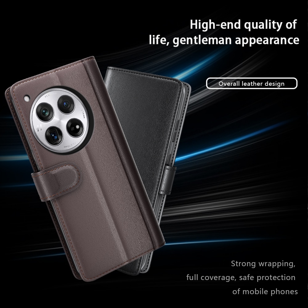 Funda de cuero genuino  OnePlus 12, Marrón