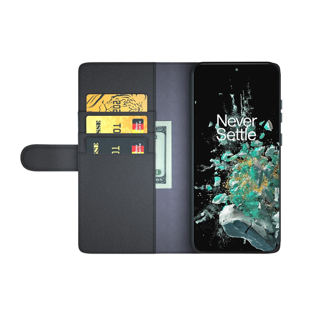 Funda de cuero genuino  OnePlus 10T, Negro
