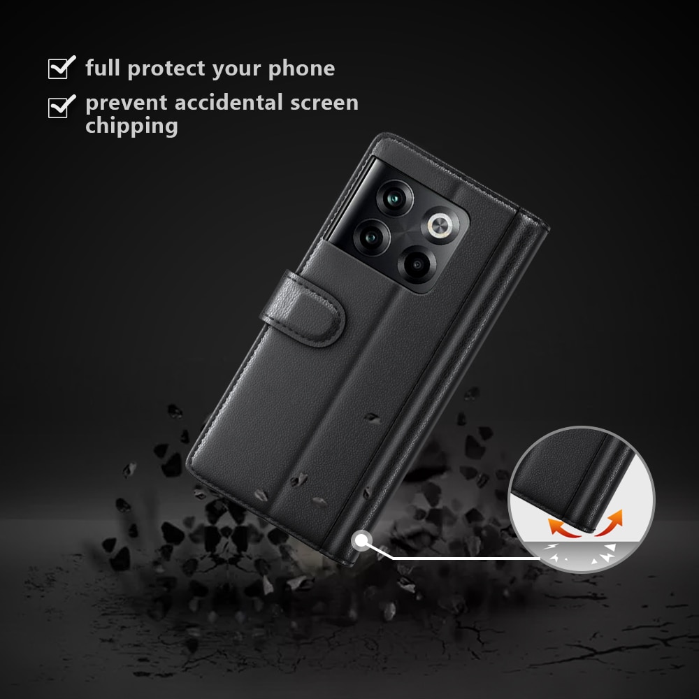 Funda de cuero genuino  OnePlus 10T, Negro