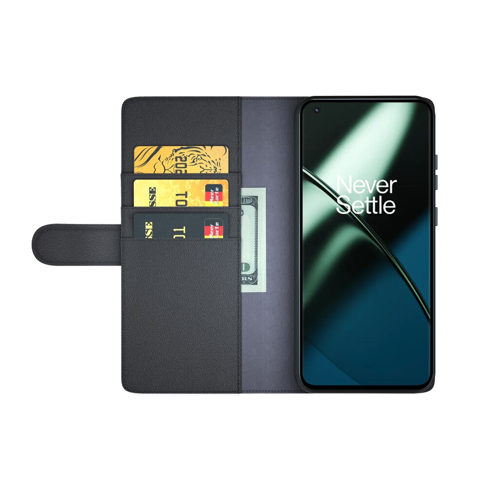 Funda de cuero genuino  OnePlus 11, Negro