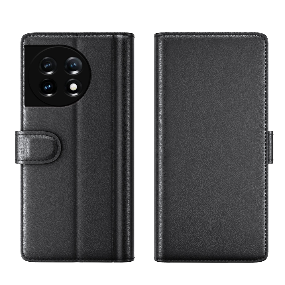Funda de cuero genuino  OnePlus 11, Negro
