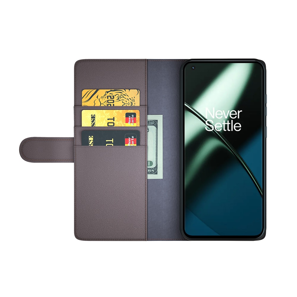 Funda de cuero genuino  OnePlus 11, Marrón