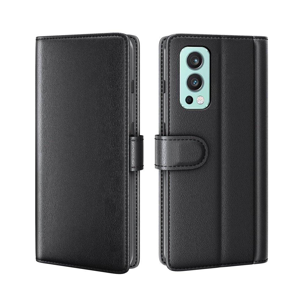 Funda de cuero genuino  OnePlus Nord 2 5G, Negro
