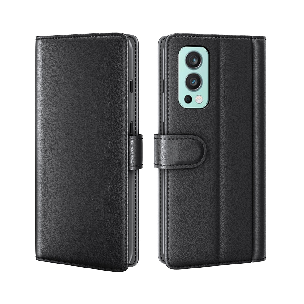 Funda de cuero genuino OnePlus Nord 2 5G, negro