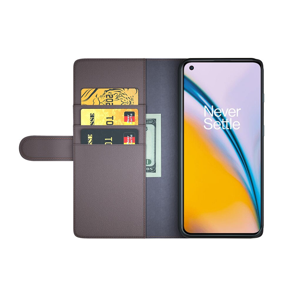 Funda de cuero genuino OnePlus Nord 2 5G, marrón