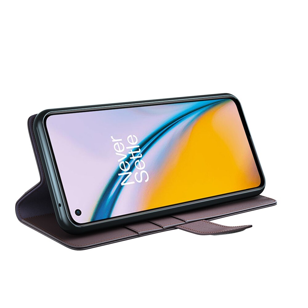 Funda de cuero genuino  OnePlus Nord 2 5G, Marrón