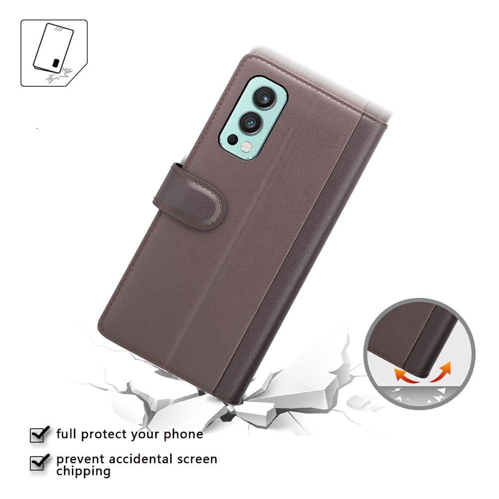 Funda de cuero genuino  OnePlus Nord 2 5G, Marrón