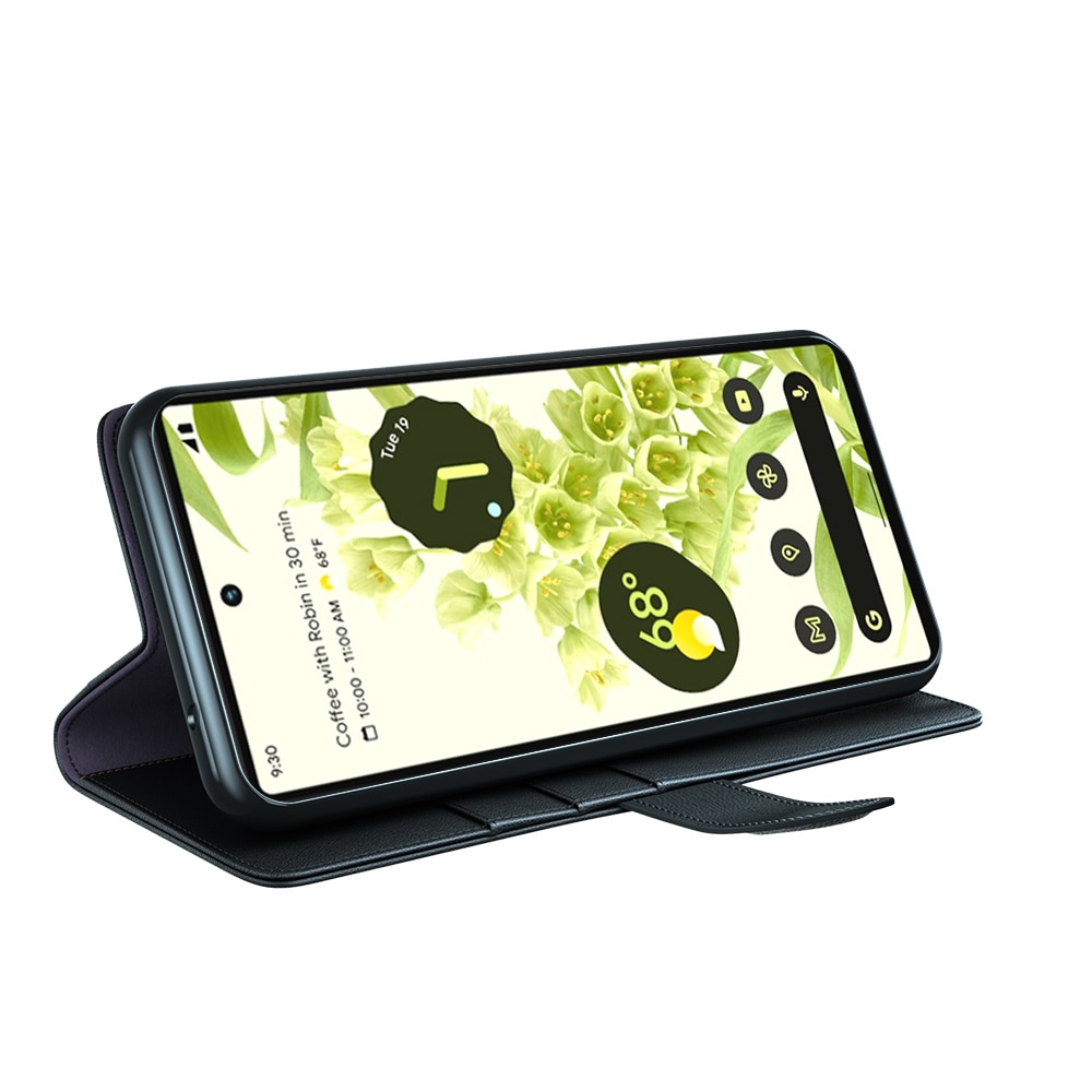 Funda de cuero genuino Google Pixel 6a, Negro