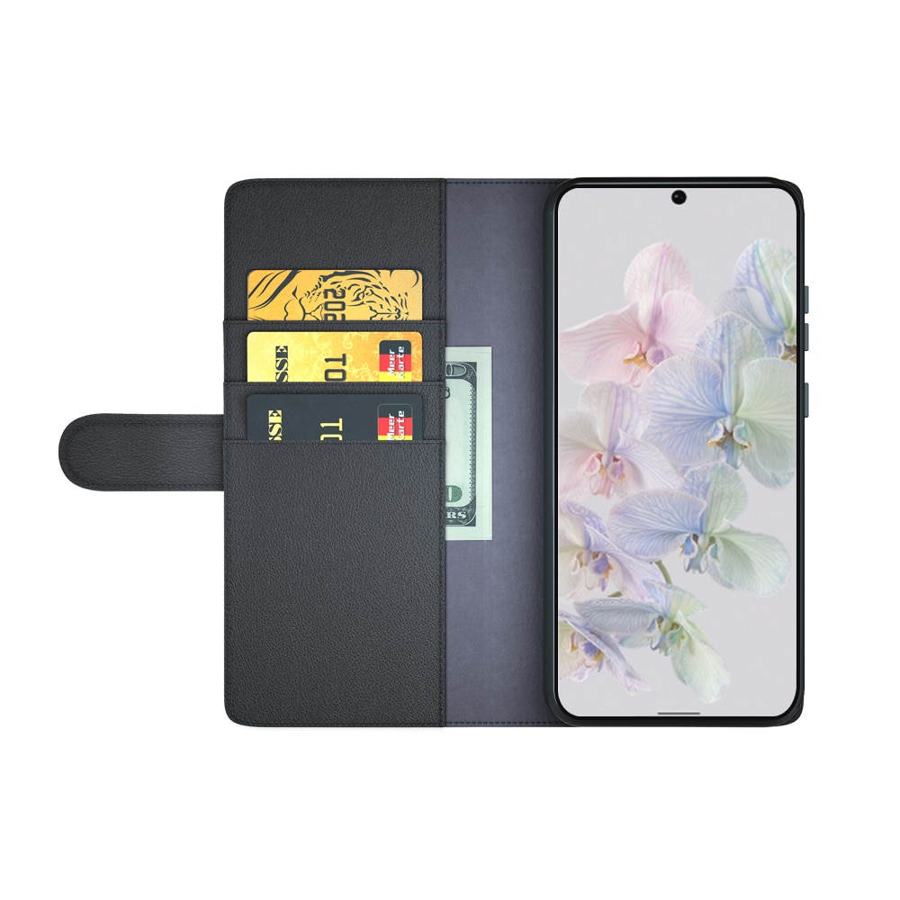 Funda de cuero genuino Google Pixel 7, Negro