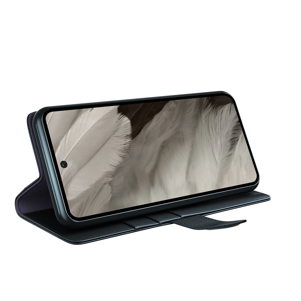 Funda de cuero genuino Google Pixel 7a, Negro