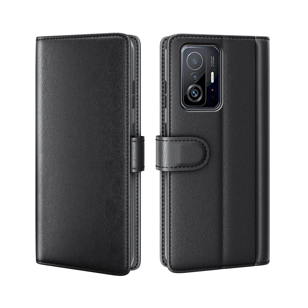 Funda de cuero genuino Xiaomi 11T/11T Pro, Negro