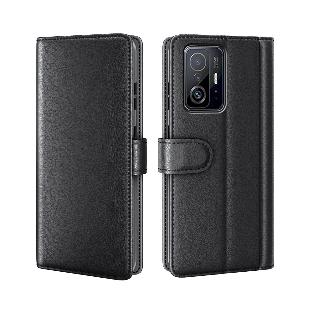 Funda de cuero genuino Xiaomi 11T/11T Pro, negro