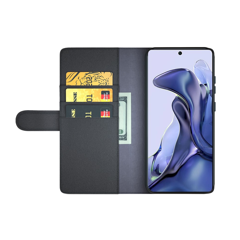Funda de cuero genuino Xiaomi 11T/11T Pro, Marrón