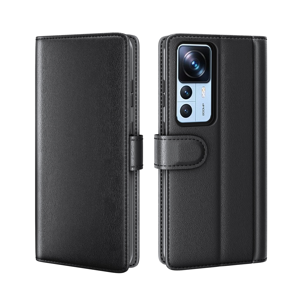 Funda de cuero genuino Xiaomi 12T/12T Pro, Negro