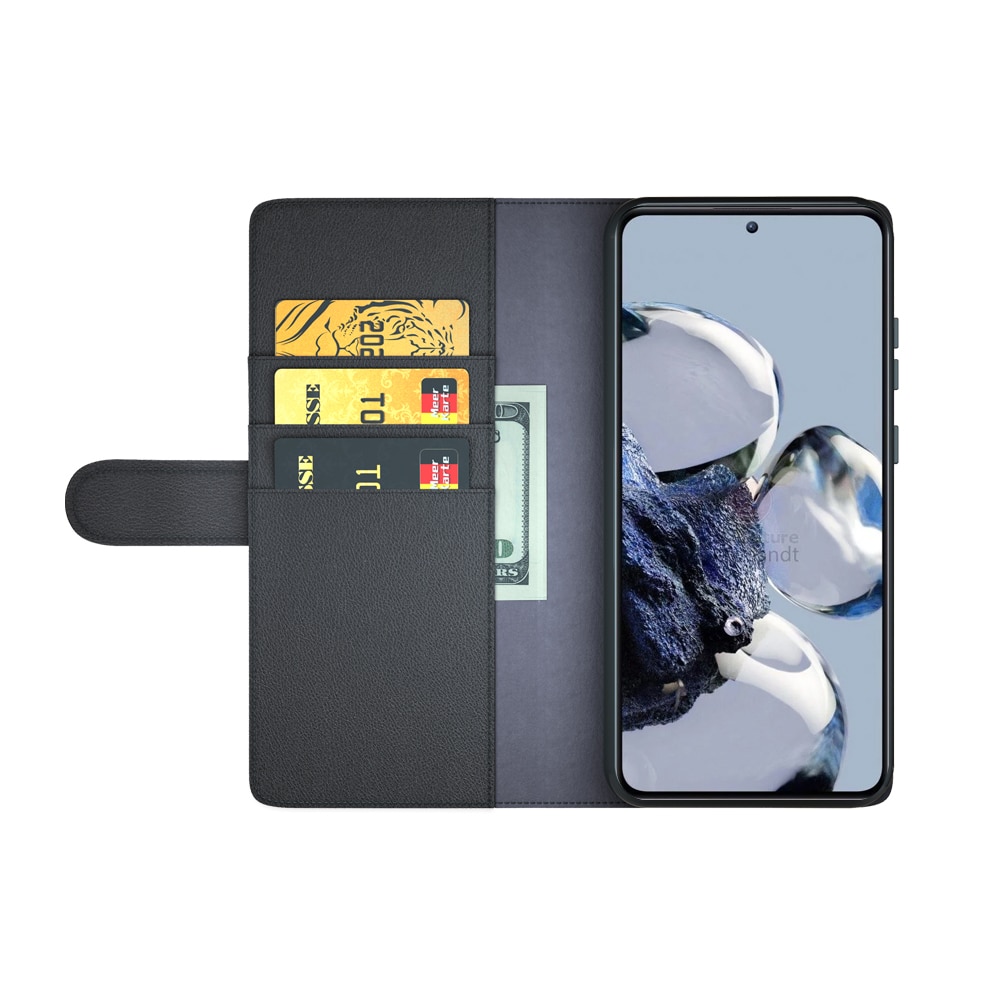 Funda de cuero genuino Xiaomi 12T/12T Pro, Negro