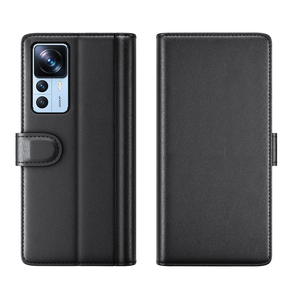 Funda de cuero genuino Xiaomi 12T/12T Pro, negro