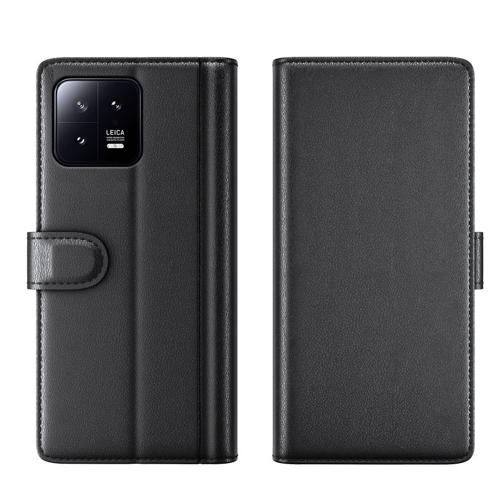 Funda de cuero genuino Xiaomi 13, Negro