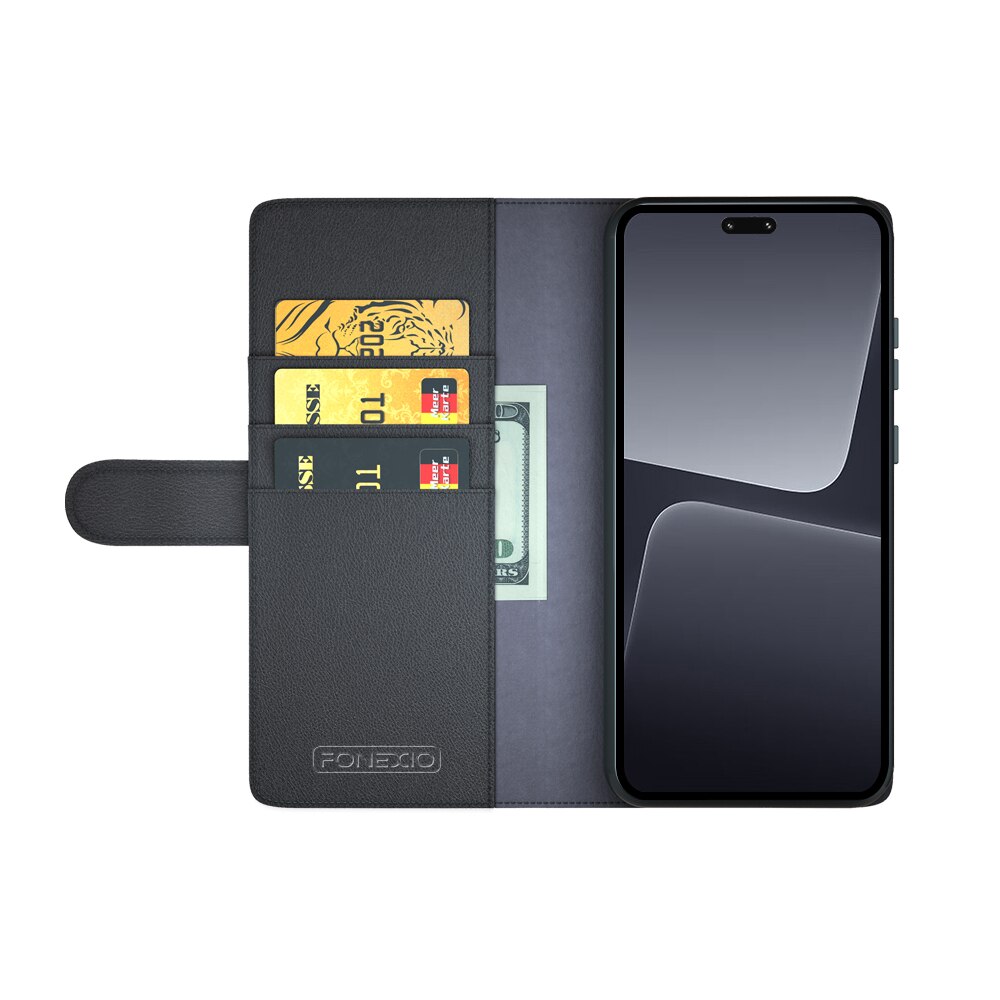 Funda de cuero genuino Xiaomi 13 Lite, Negro